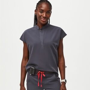 FIGS Rafaela Oversized Scrub Top-Charcoal